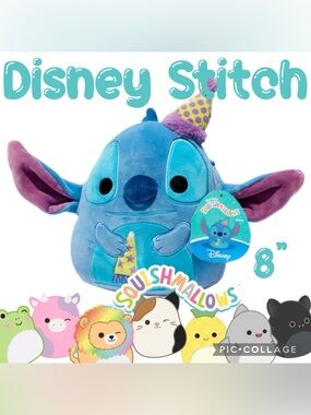 ✨Squishmallows✨Disney Stitch✨8" Birthday Plush Toy✨